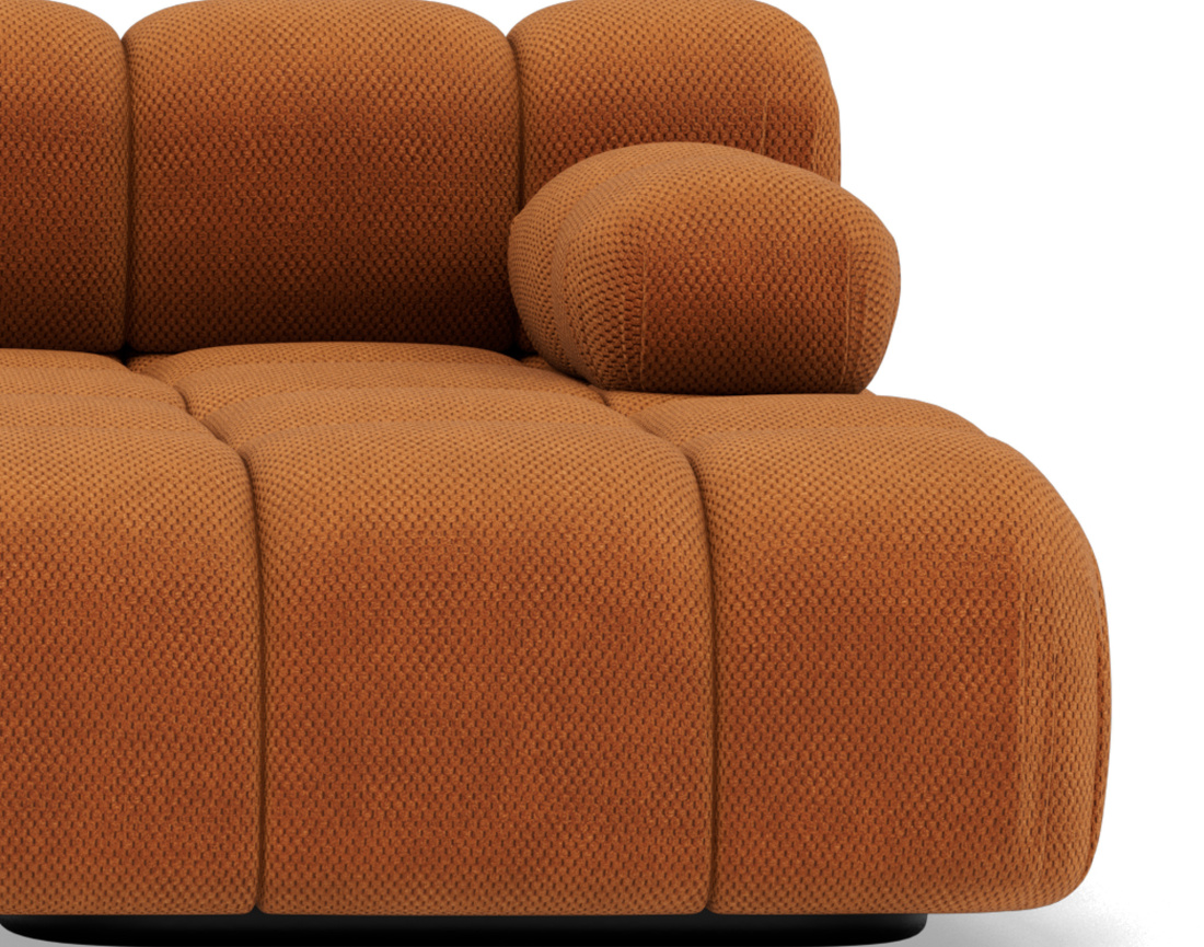 Canapé modulable d'angle droit 4 places en velours texturé Ruby