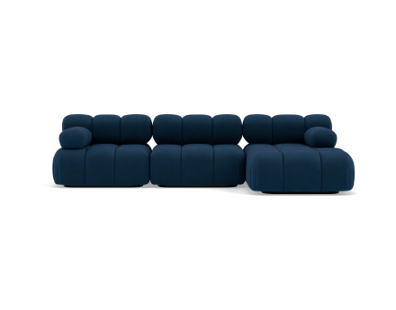 Canapé modulable d'angle droit 4 places en velours texturé Ruby