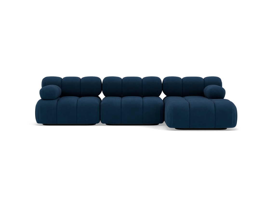 Canapé modulable d'angle droit 4 places en velours texturé Ruby