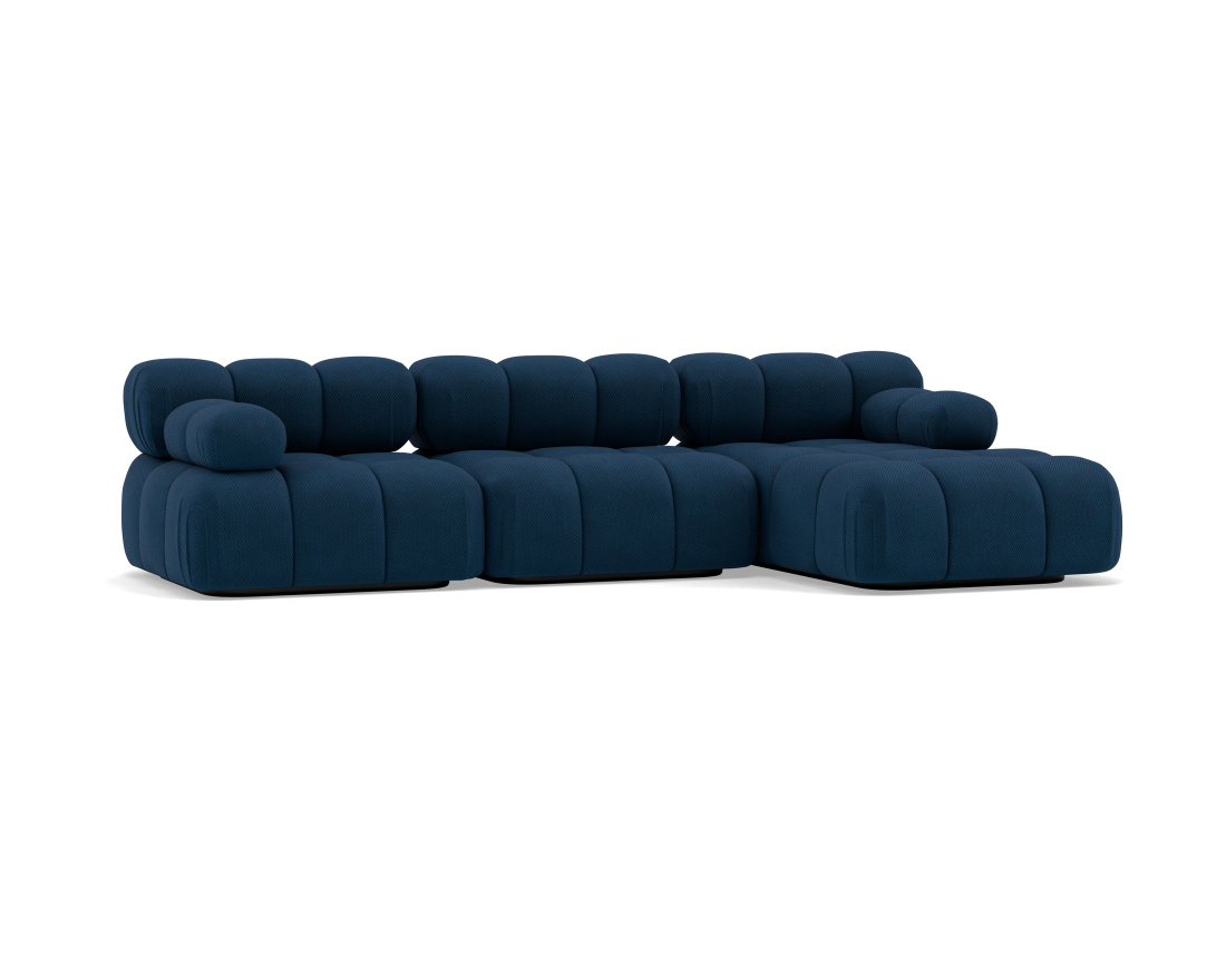 Canapé modulable d'angle droit 4 places en velours texturé Ruby