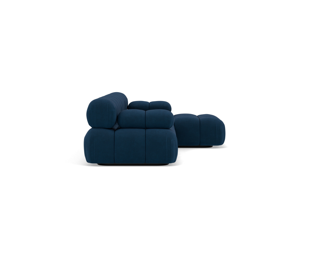 Canapé modulable d'angle droit 4 places en velours texturé Ruby