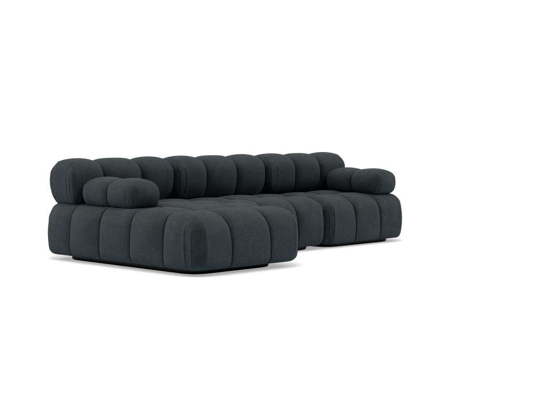 Canapé modulable d'angle gauche 4 places en velours texturé Ruby Canapé modulable d'angle gauche 4 places en velours texturé Ruby