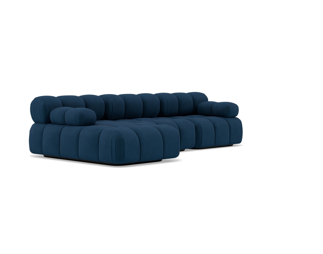 Canapé modulable d'angle gauche 4 places en velours texturé Ruby