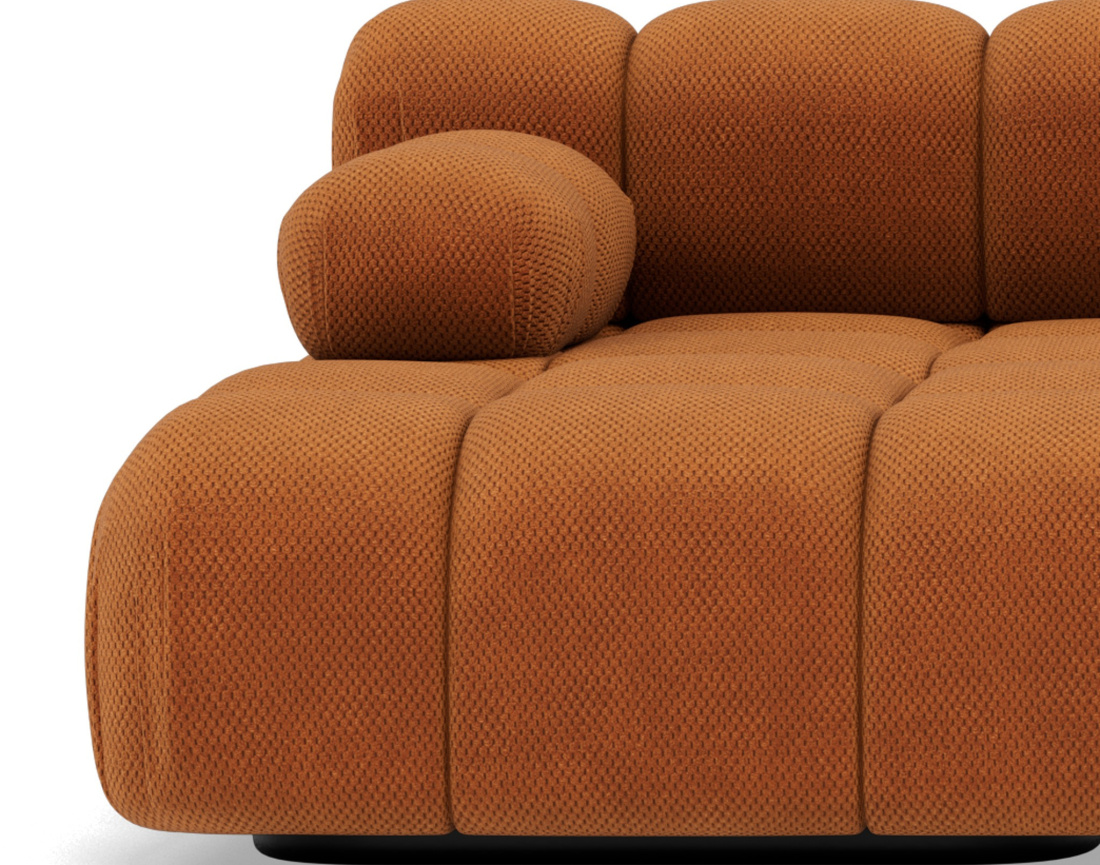 Canapé modulable d'angle gauche 4 places en velours texturé Ruby