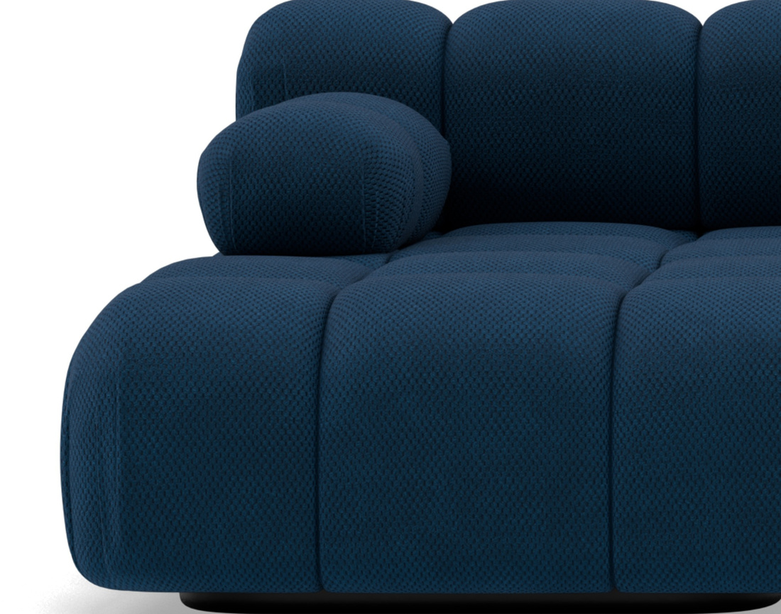 Canapé modulable d'angle gauche 4 places en velours texturé Ruby