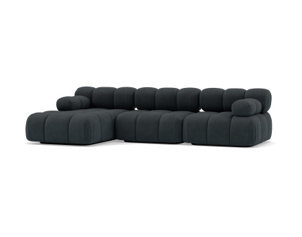 Canapé modulable d'angle gauche 4 places en velours texturé Ruby