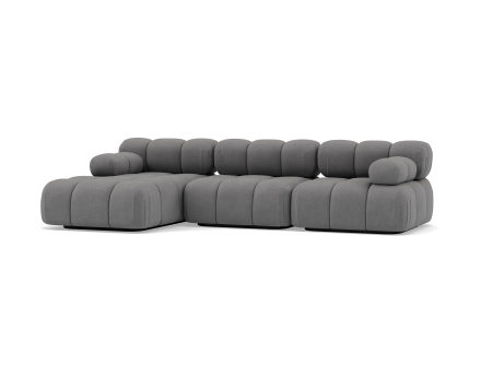Canapé modulable d'angle gauche 4 places en velours texturé Ruby