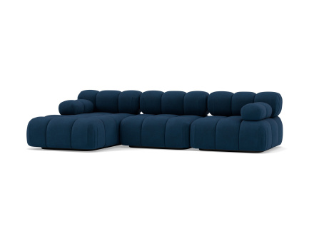 Canapé modulable d'angle gauche 4 places en velours texturé Ruby