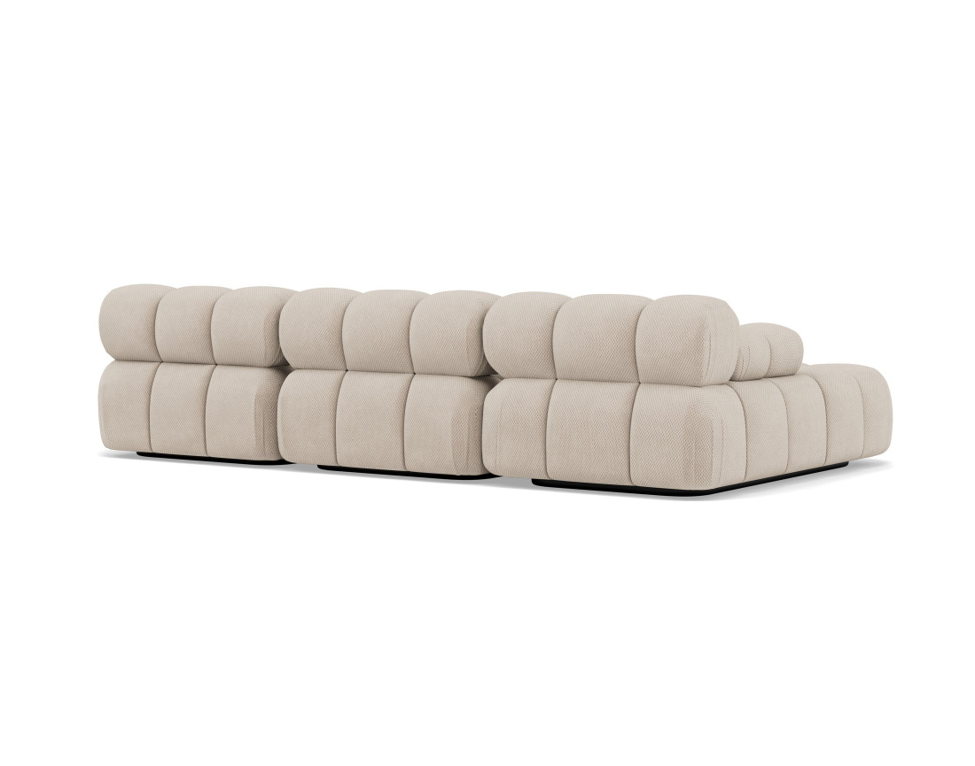 Canapé modulable d'angle gauche 4 places en velours texturé Ruby