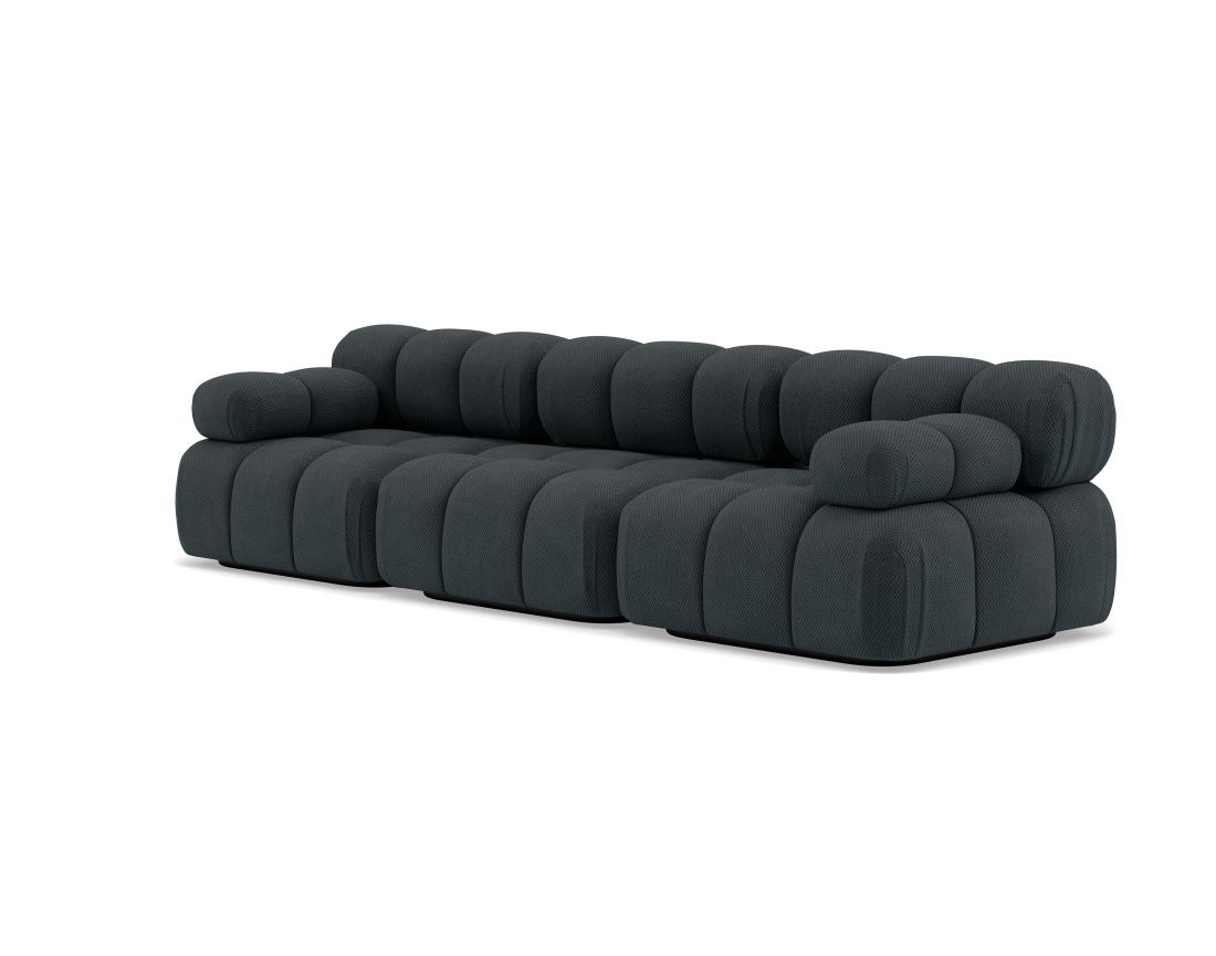 Canapé droit modulable 3 places en velours texturé Ruby Canapé droit modulable 3 places en velours texturé Ruby