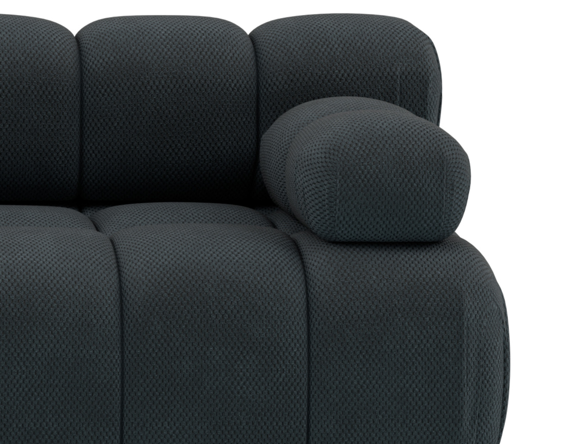 Canapé droit modulable 3 places en velours texturé Ruby Canapé droit modulable 3 places en velours texturé Ruby