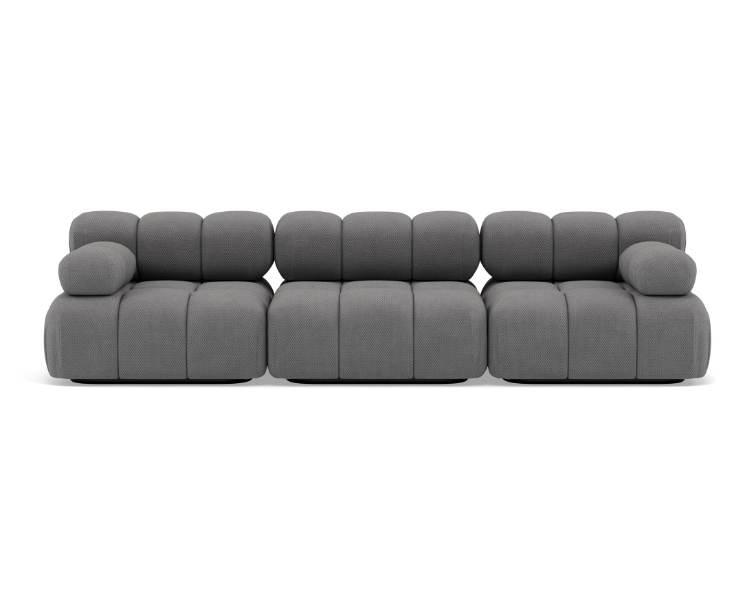 Canapé droit modulable 3 places en velours texturé Ruby Canapé droit modulable 3 places en velours texturé Ruby