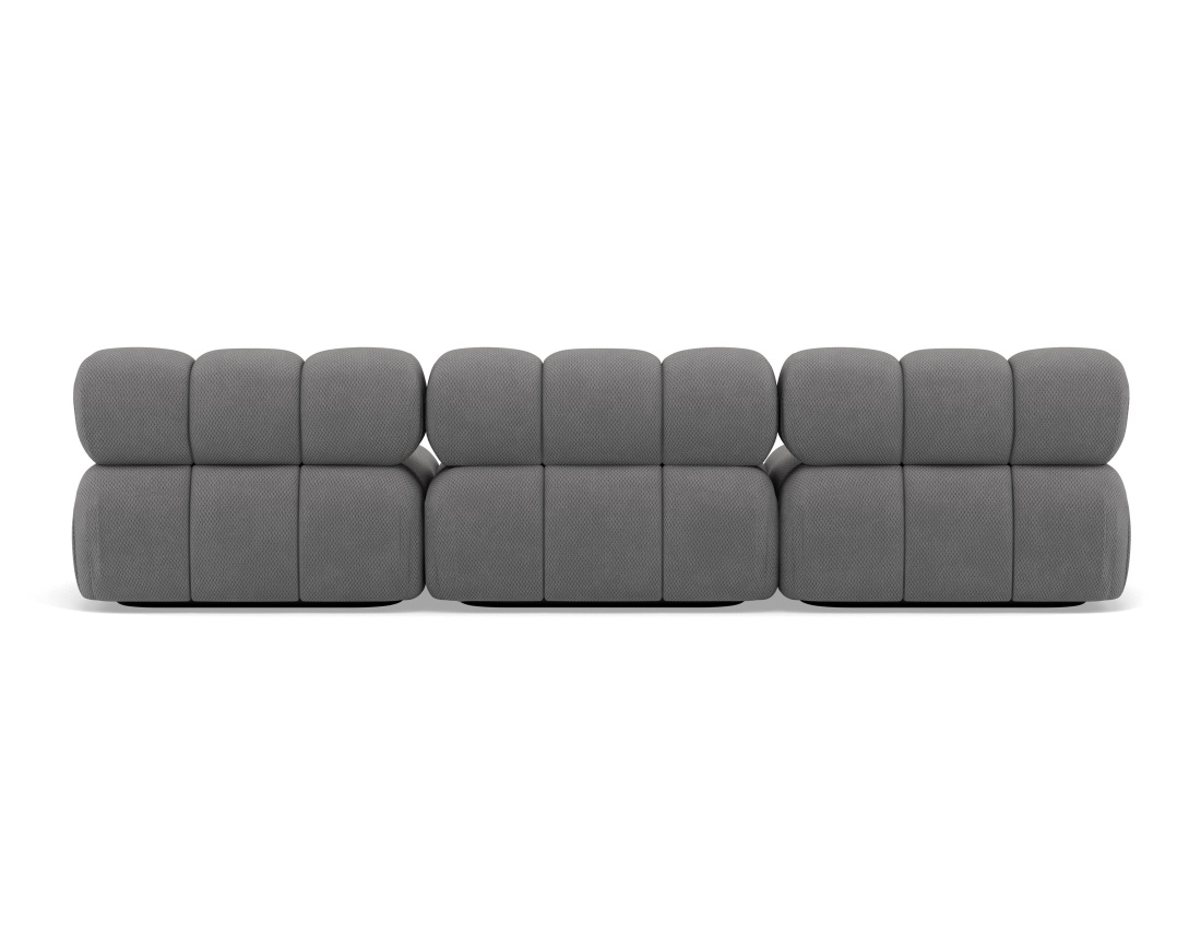 Canapé droit modulable 3 places en velours texturé Ruby Canapé droit modulable 3 places en velours texturé Ruby