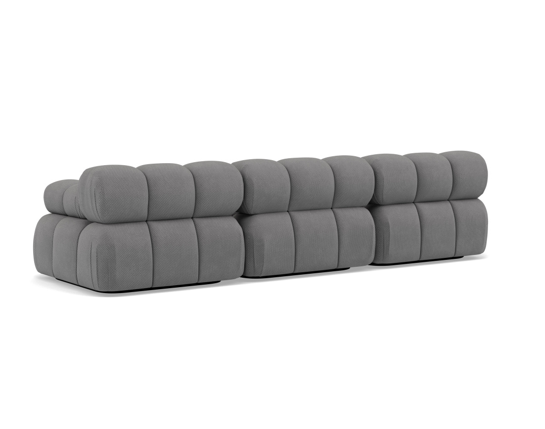 Canapé droit modulable 3 places en velours texturé Ruby Canapé droit modulable 3 places en velours texturé Ruby