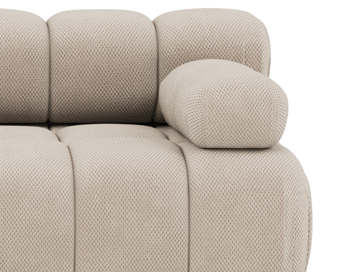 Canapé droit modulable 3 places en velours texturé Ruby