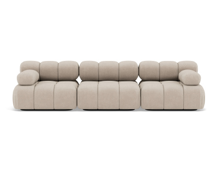 Canapé droit modulable 3 places en velours texturé Ruby