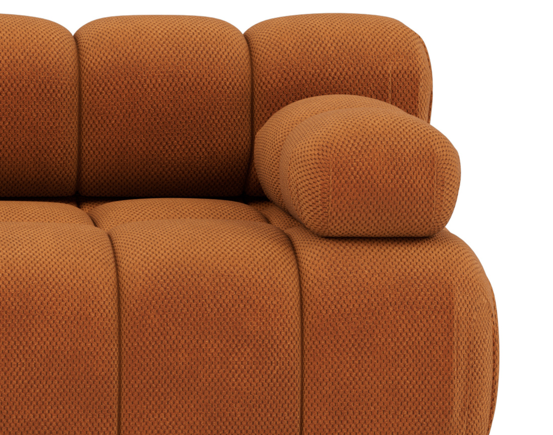 Canapé droit modulable 3 places en velours texturé Ruby