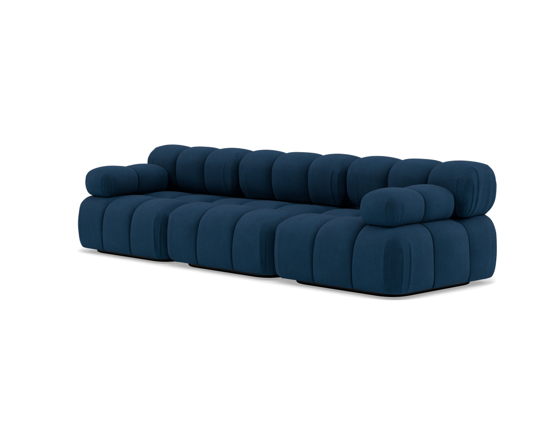 Canapé droit modulable 3 places en velours texturé Ruby