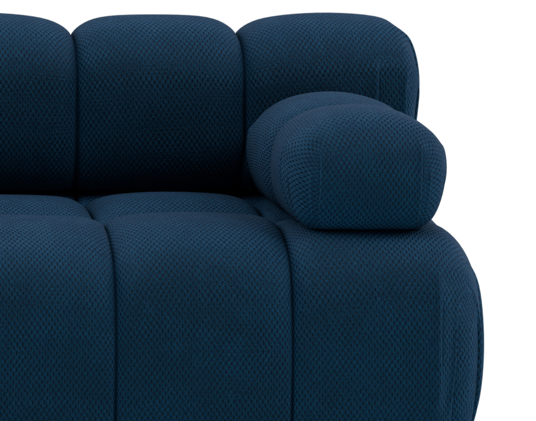 Canapé droit modulable 3 places en velours texturé Ruby