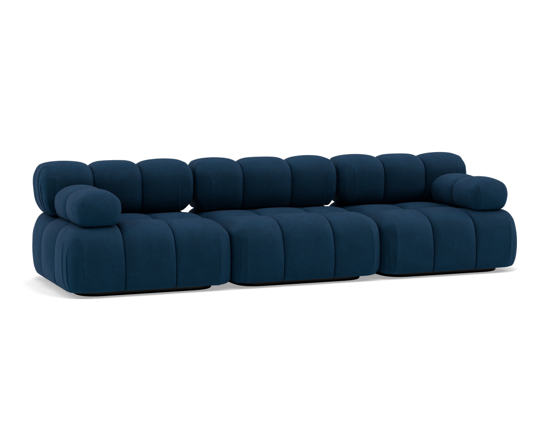 Canapé droit modulable 3 places en velours texturé Ruby