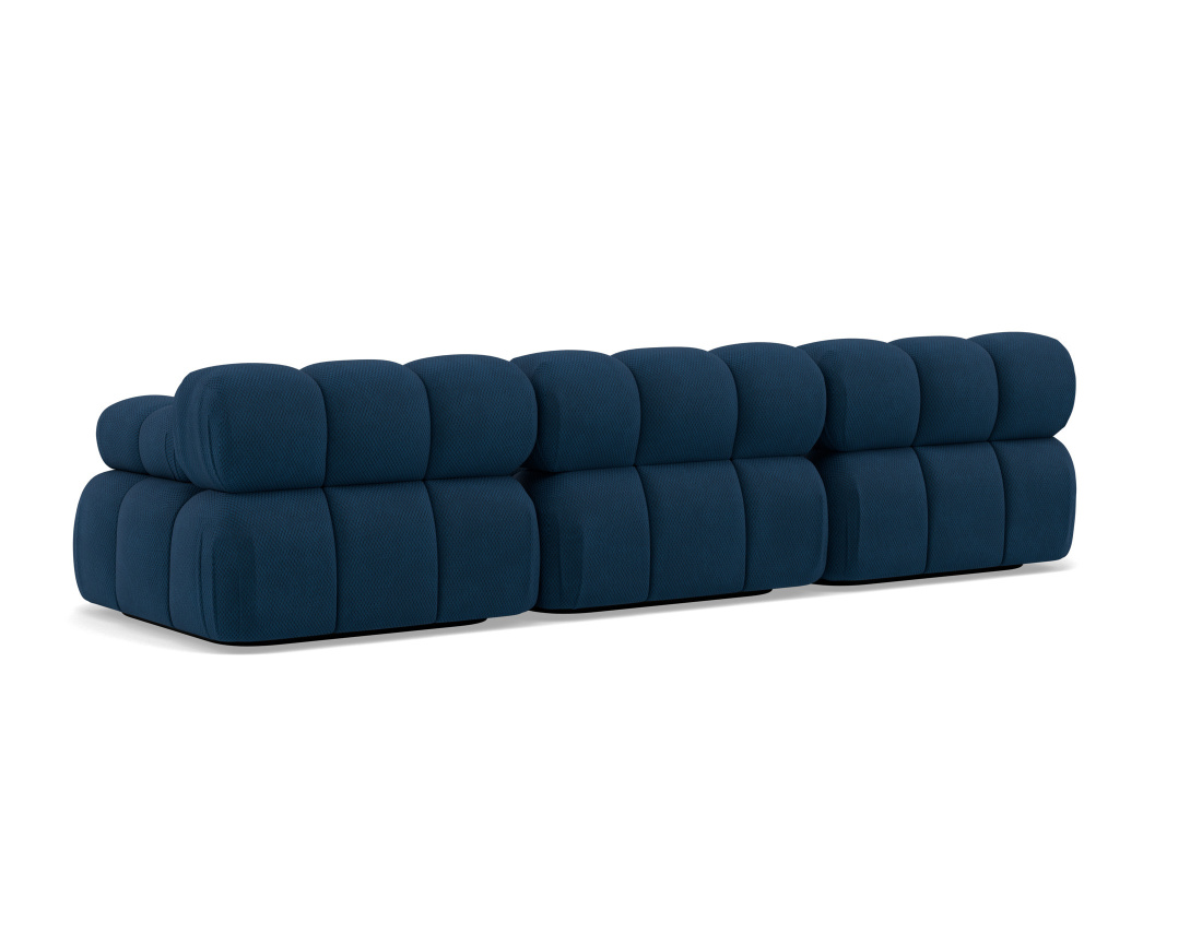 Canapé droit modulable 3 places en velours texturé Ruby