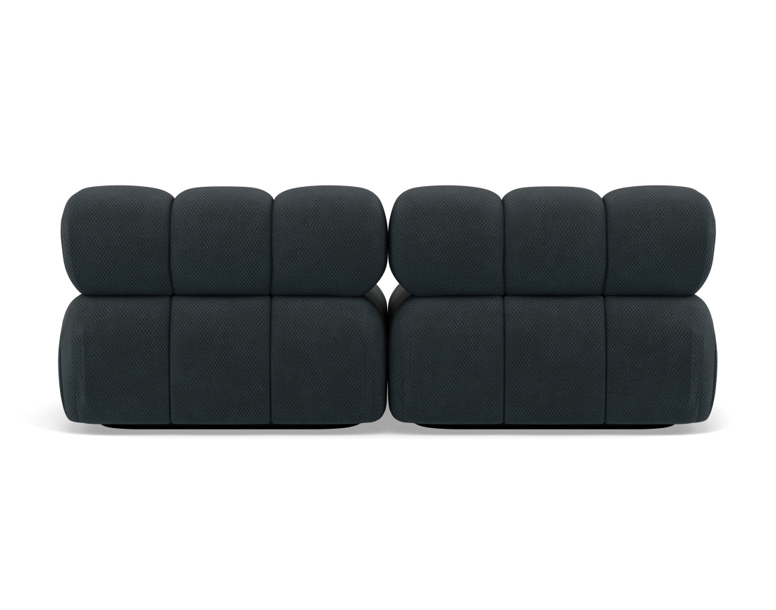 Canapé droit modulable 2 places en velours texturé Ruby