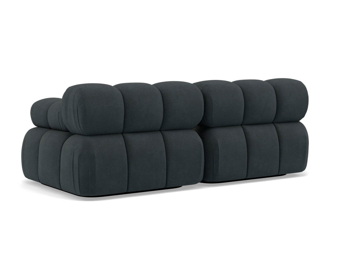 Canapé droit modulable 2 places en velours texturé Ruby