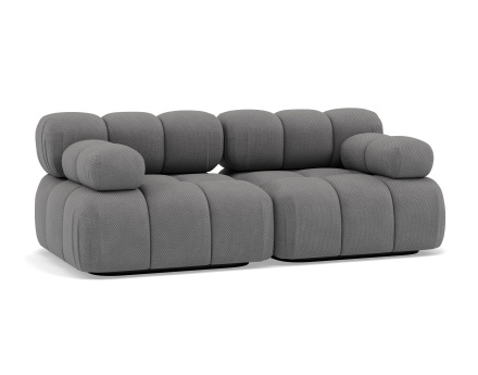 Canapé droit modulable 2 places en velours texturé Ruby