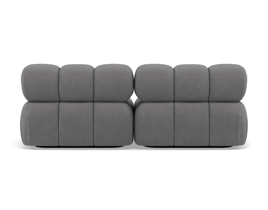 Canapé droit modulable 2 places en velours texturé Ruby