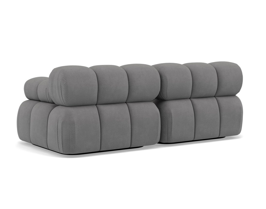 Canapé droit modulable 2 places en velours texturé Ruby