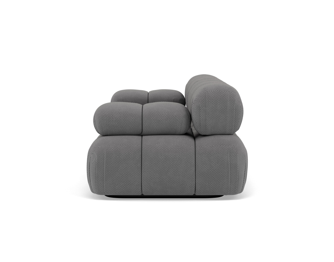 Canapé droit modulable 2 places en velours texturé Ruby