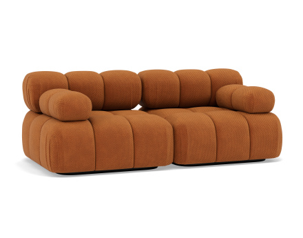 Canapé droit modulable 2 places en velours texturé Ruby