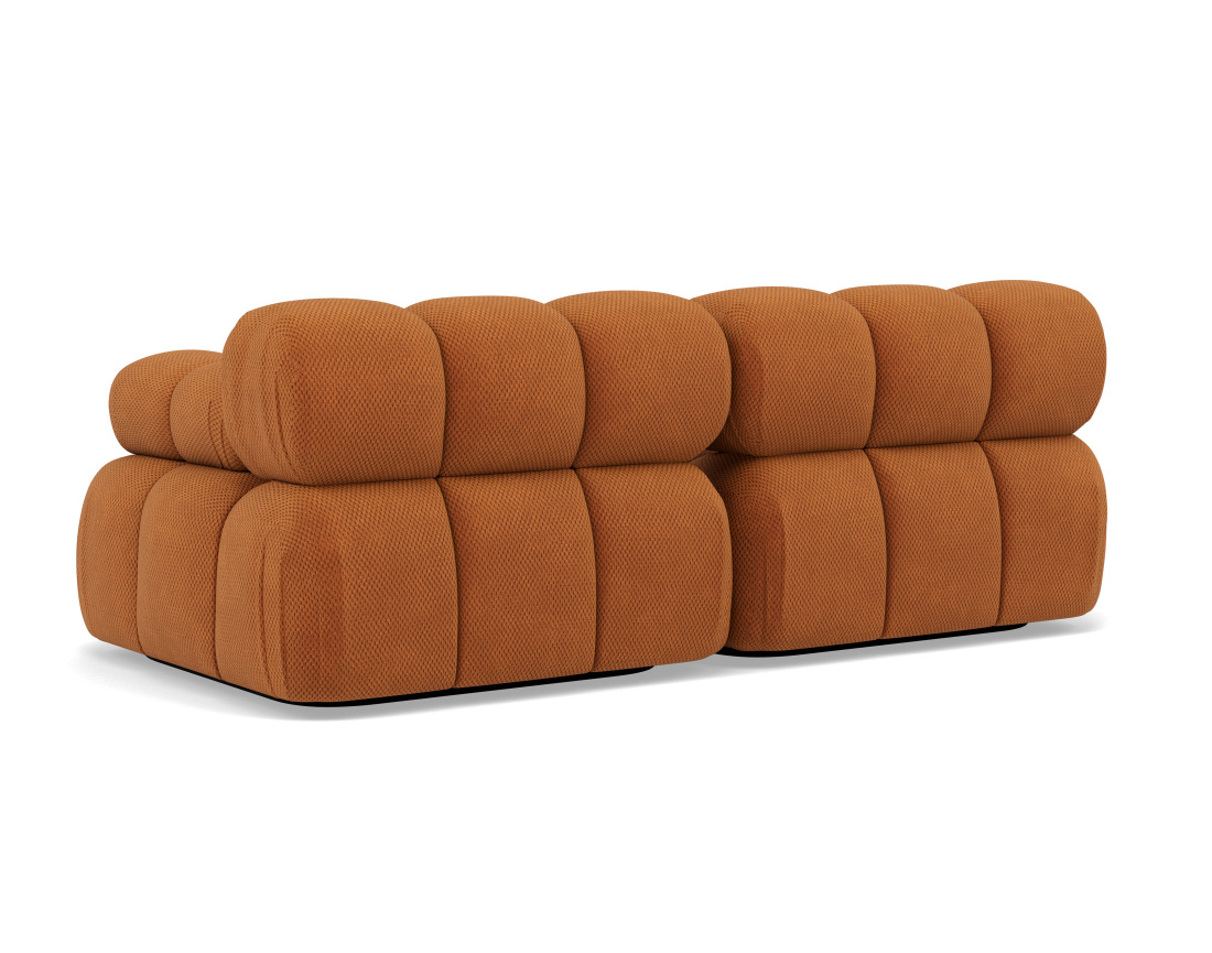 Canapé droit modulable 2 places en velours texturé Ruby