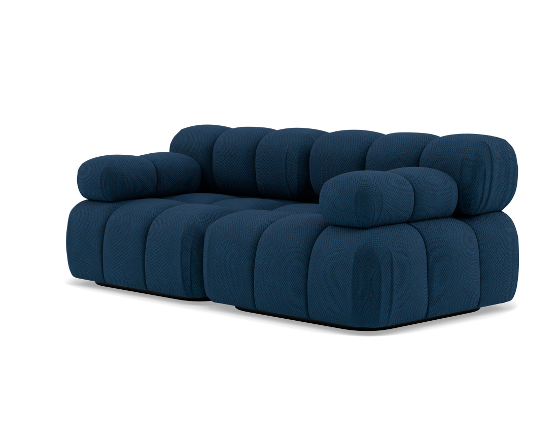 Canapé droit modulable 2 places en velours texturé Ruby