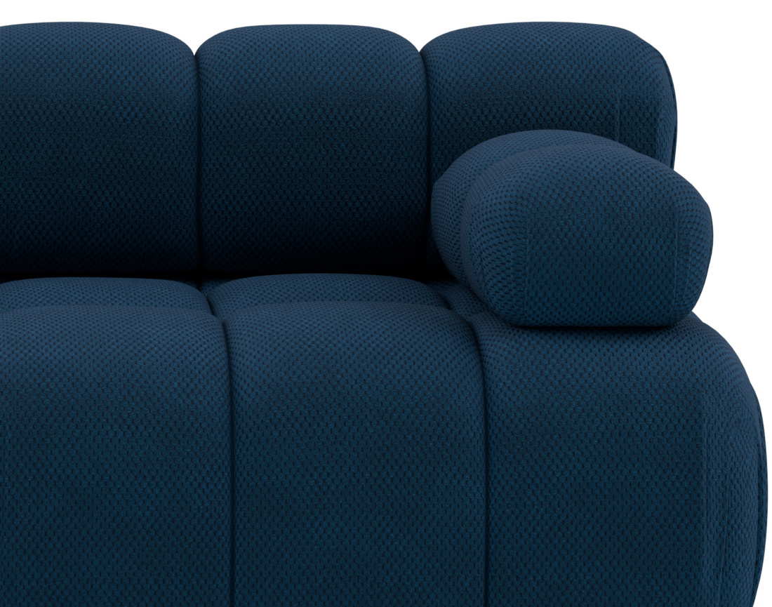 Canapé droit modulable 2 places en velours texturé Ruby