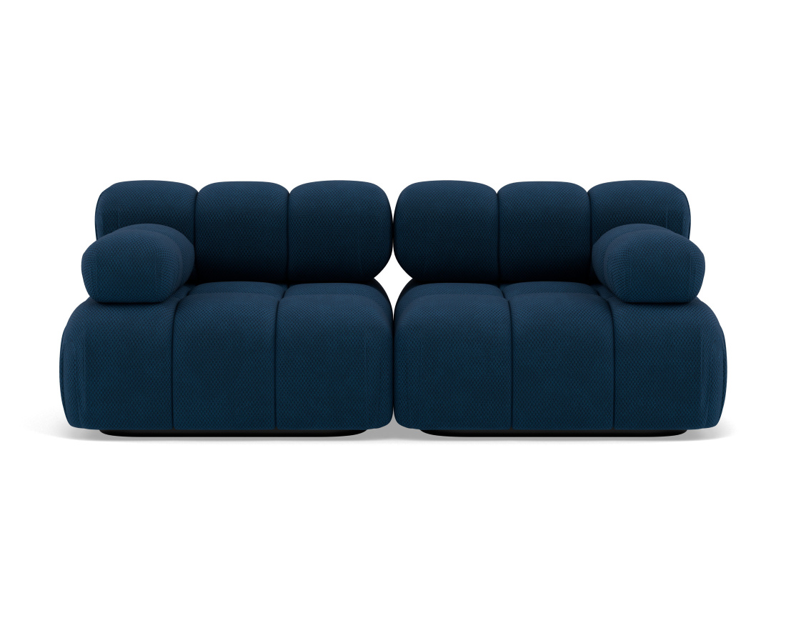 Canapé droit modulable 2 places en velours texturé Ruby