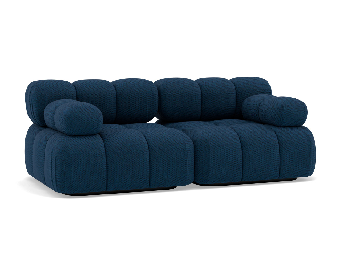 Canapé droit modulable 2 places en velours texturé Ruby