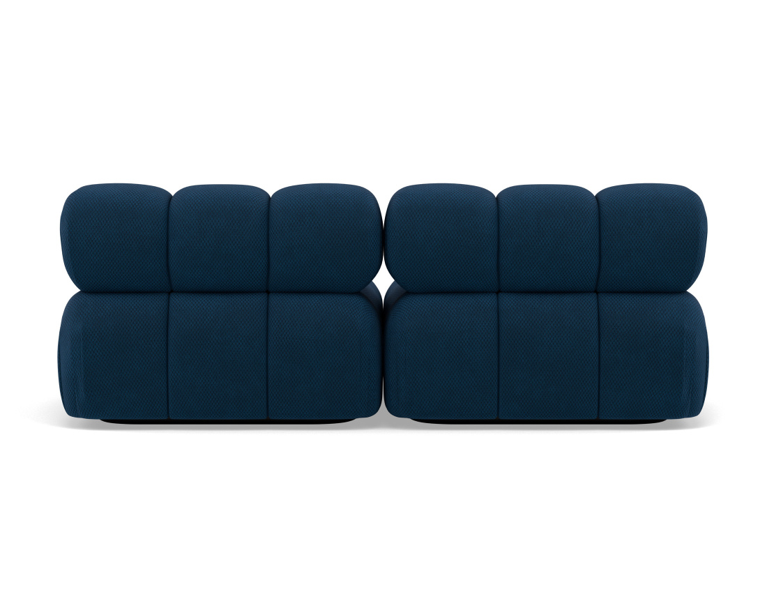 Canapé droit modulable 2 places en velours texturé Ruby