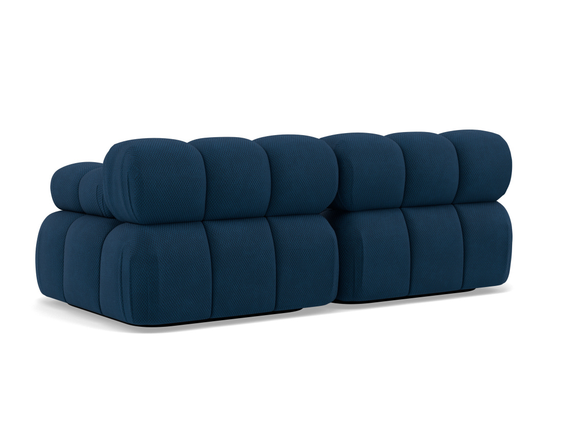 Canapé droit modulable 2 places en velours texturé Ruby