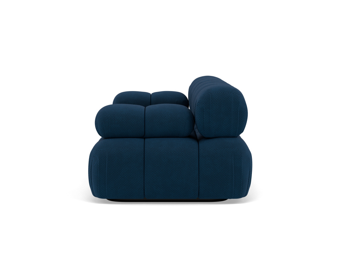 Canapé droit modulable 2 places en velours texturé Ruby