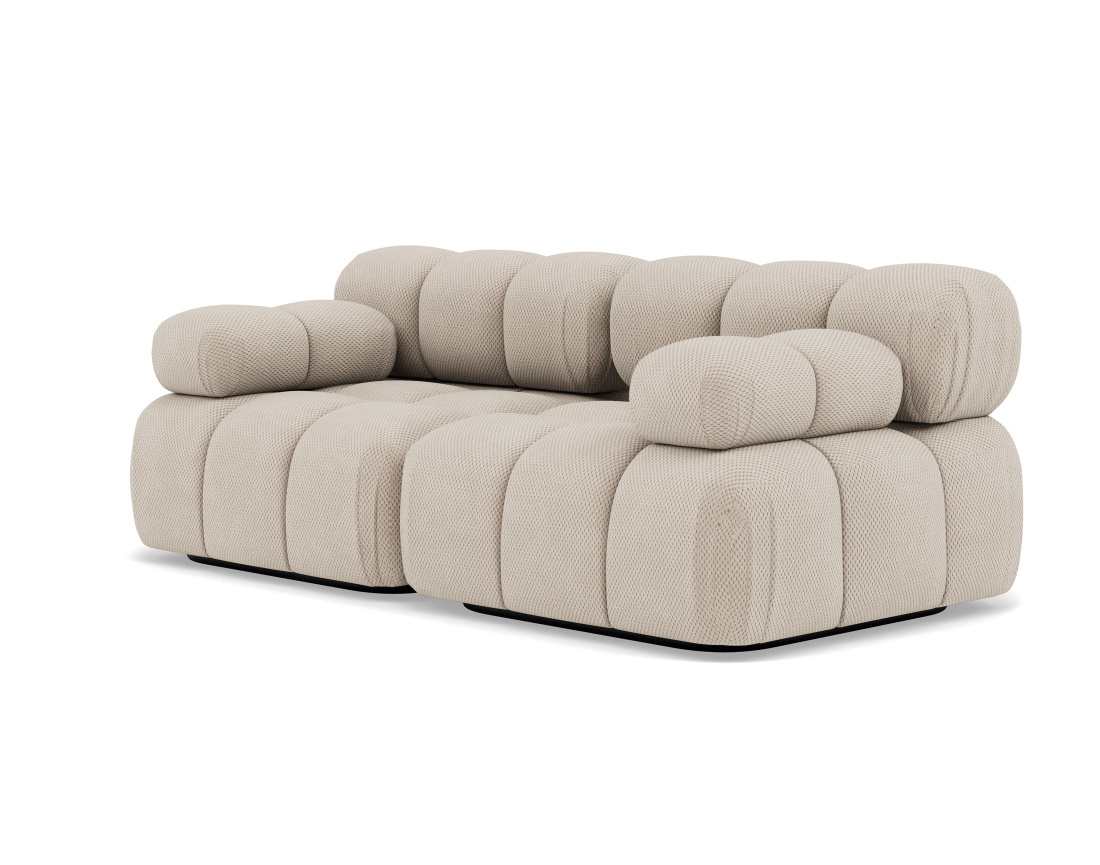 Canapé droit modulable 2 places en velours texturé Ruby Canapé droit modulable 2 places en velours texturé Ruby