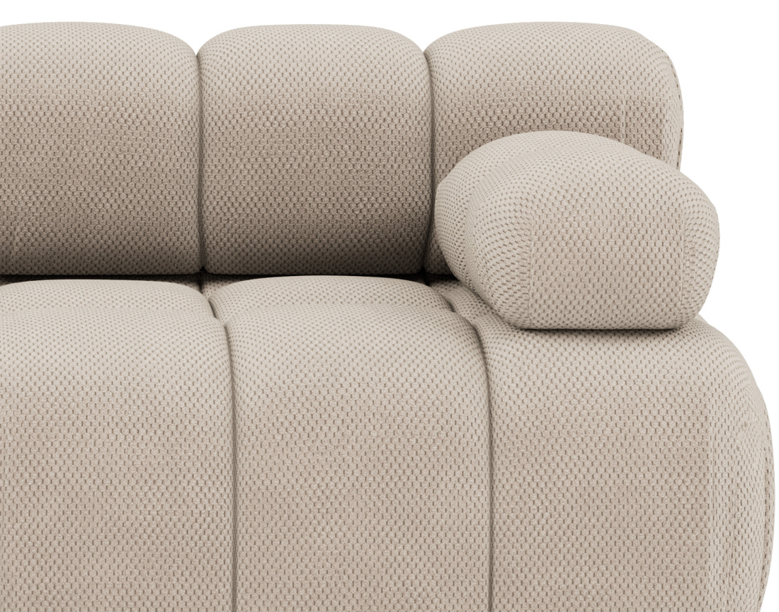 Canapé droit modulable 2 places en velours texturé Ruby Canapé droit modulable 2 places en velours texturé Ruby