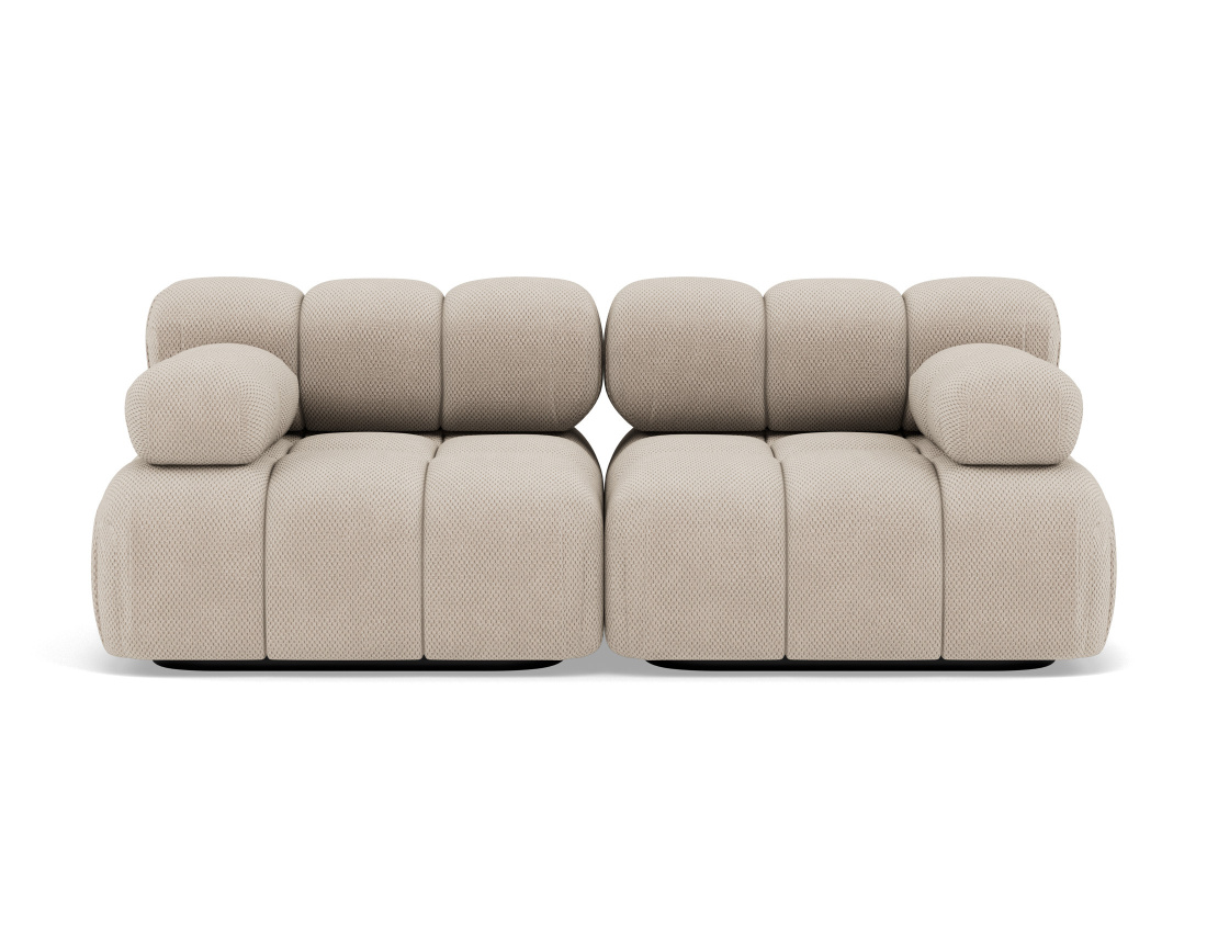 Canapé droit modulable 2 places en velours texturé Ruby Canapé droit modulable 2 places en velours texturé Ruby