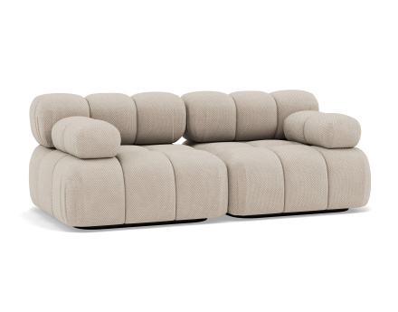 Canapé droit modulable 2 places en velours texturé Ruby