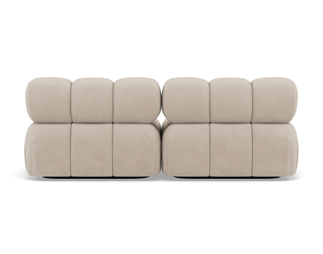 Canapé droit modulable 2 places en velours texturé Ruby Canapé droit modulable 2 places en velours texturé Ruby