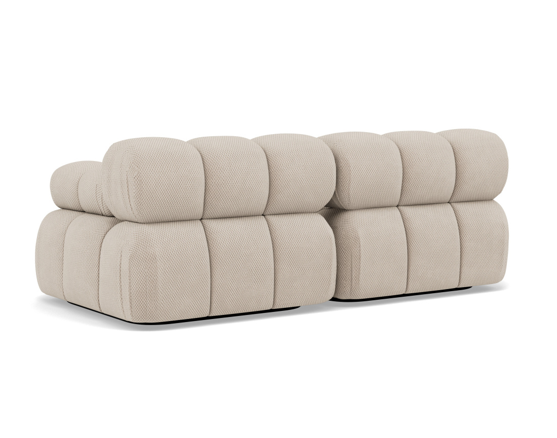 Canapé droit modulable 2 places en velours texturé Ruby Canapé droit modulable 2 places en velours texturé Ruby