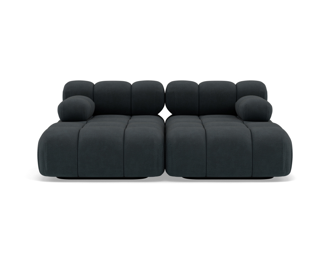 Canapé droit 4 places avec double méridienne assise profonde en velours texturé Ruby