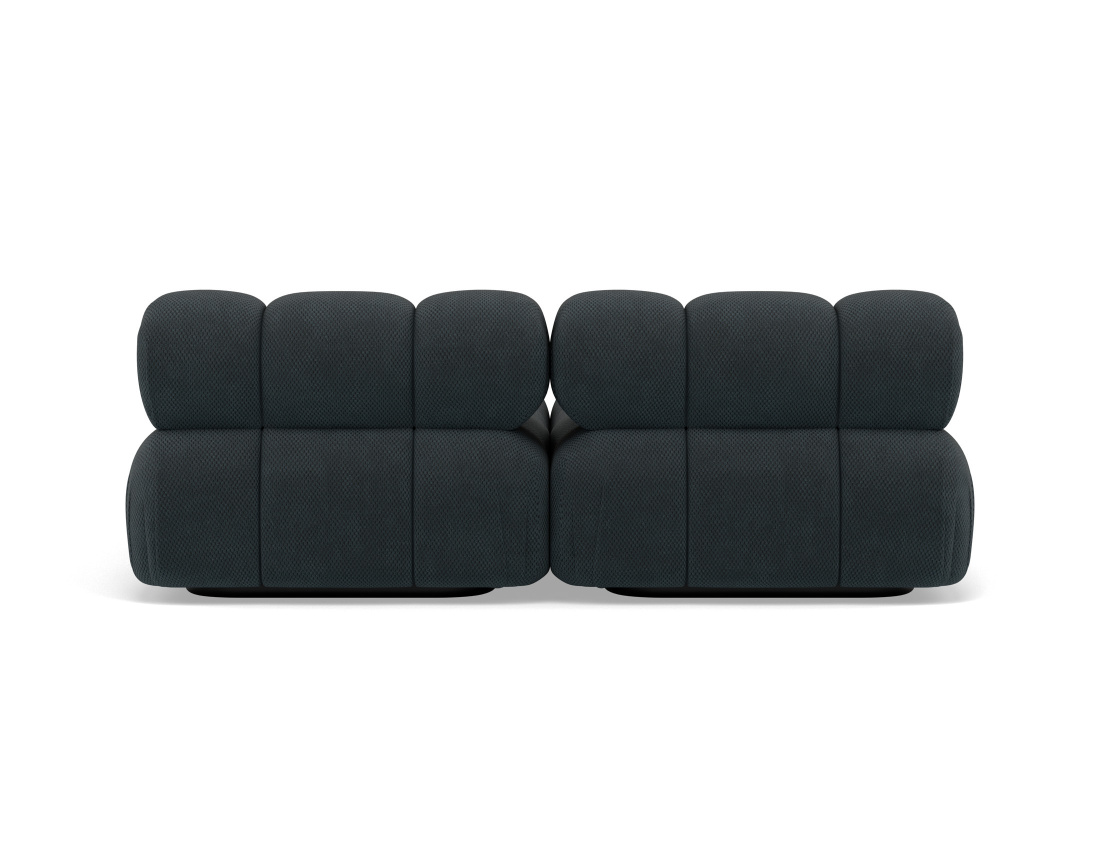 Canapé droit 4 places avec double méridienne assise profonde en velours texturé Ruby