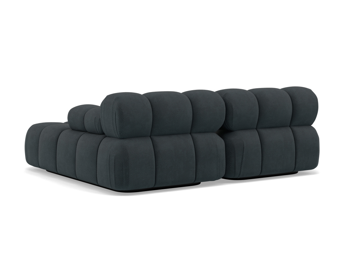 Canapé droit 4 places avec double méridienne assise profonde en velours texturé Ruby