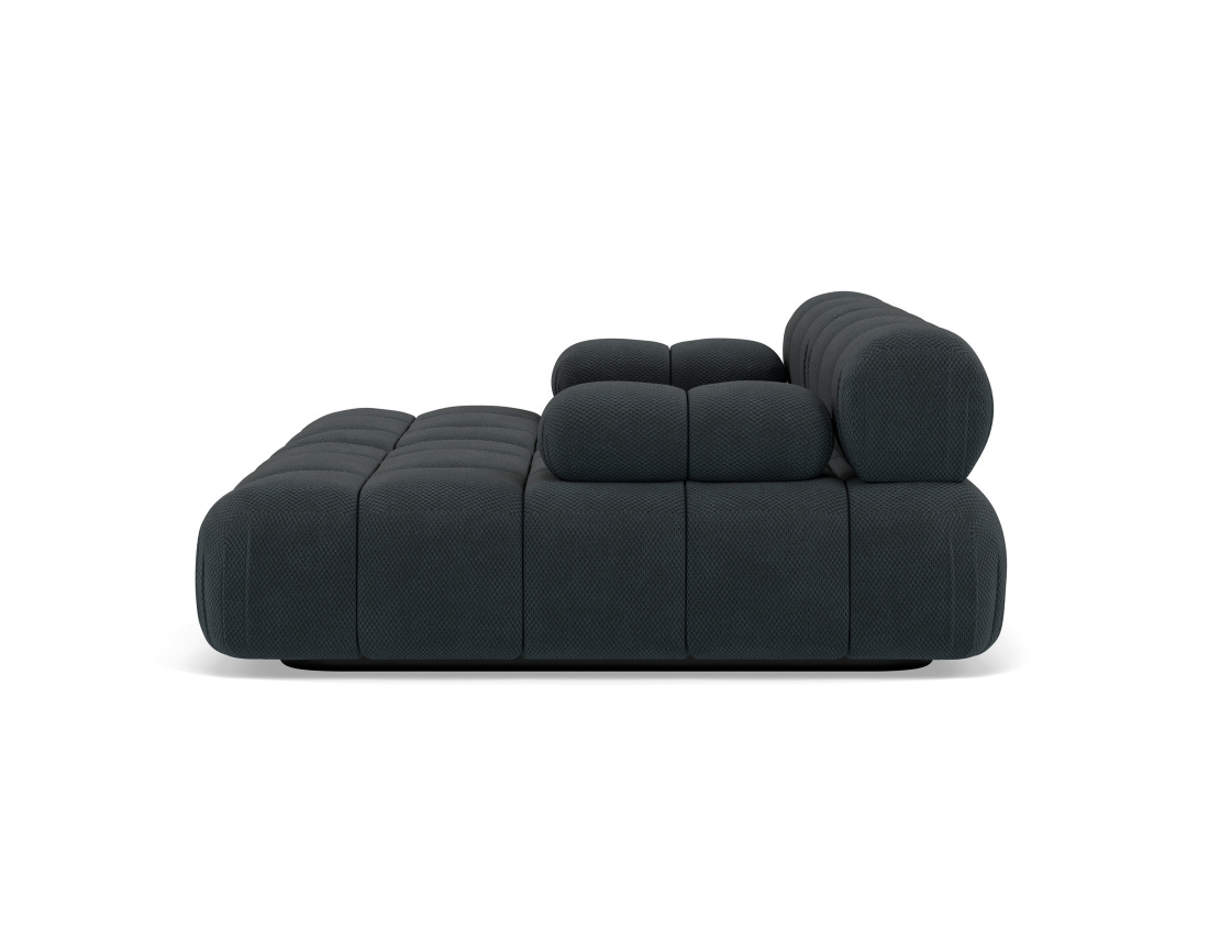 Canapé droit 4 places avec double méridienne assise profonde en velours texturé Ruby
